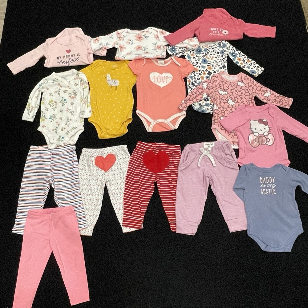 Baby Girls Clothes Bundle Outfits Set 6-9 Months Lot Of 15 Colorful
